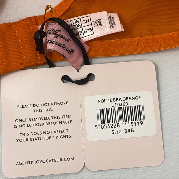 NWT Agent Provocateur Pollie Orange Bra - Picture 13 of 16